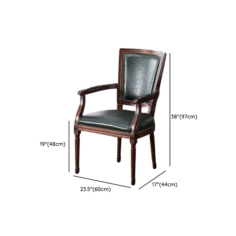 Traditional Antiqued Wood Sturdy Nailhead Trim King Louis Arm Chair/Armless Chair with Outlined and Foot Pads thumbnail 18