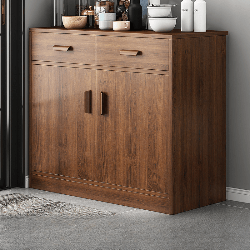 Trendy Narrow Kitchen Cabinet Base with Multiple Drawers and Doors, 2/3 Interior Shelves, Compartment Storage, and Lumber Countertop thumbnail 10