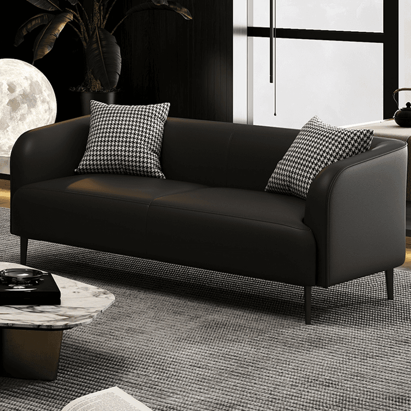 Drawing Room Standard Sofa in Pu Leather with Dark Gray/Sage/Amber Color and Armrest thumbnail 8