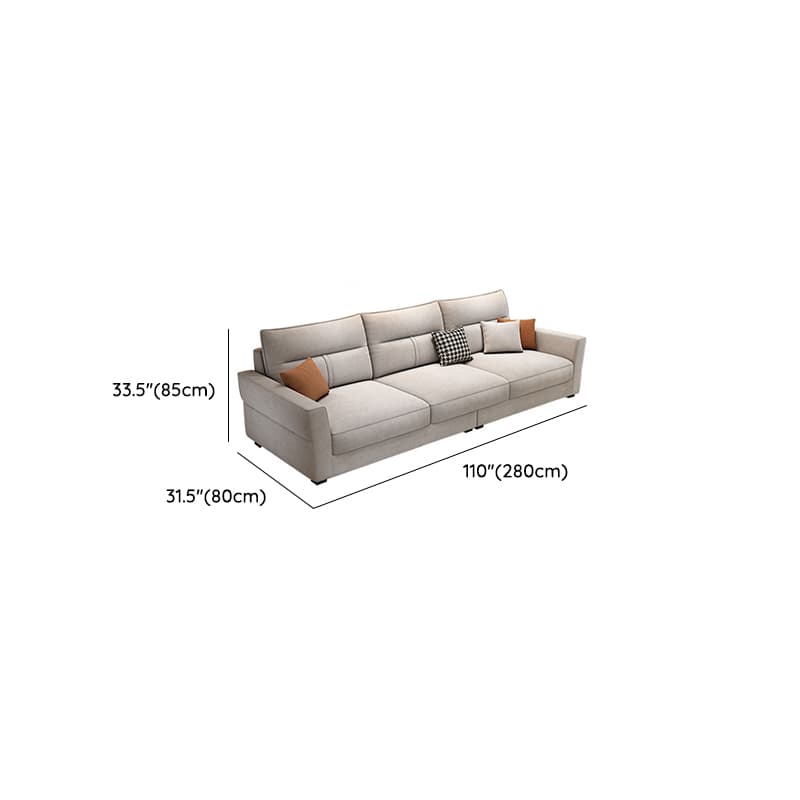Standard Sofa/Single Sofa with Loose Back, Flannel Upholstery in Light Gray, Arm Included, 4/3 Pillows thumbnail 16