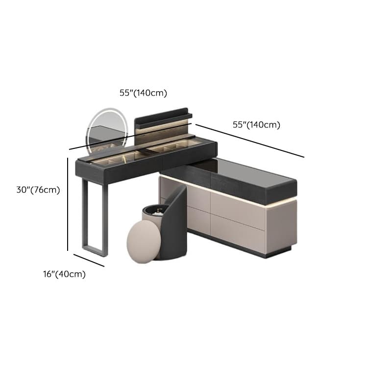 Multi-Purpose Tan Vanity Set with Lighting, Scalable 2-in-1 Adjustable Touch and Brightness thumbnail 20
