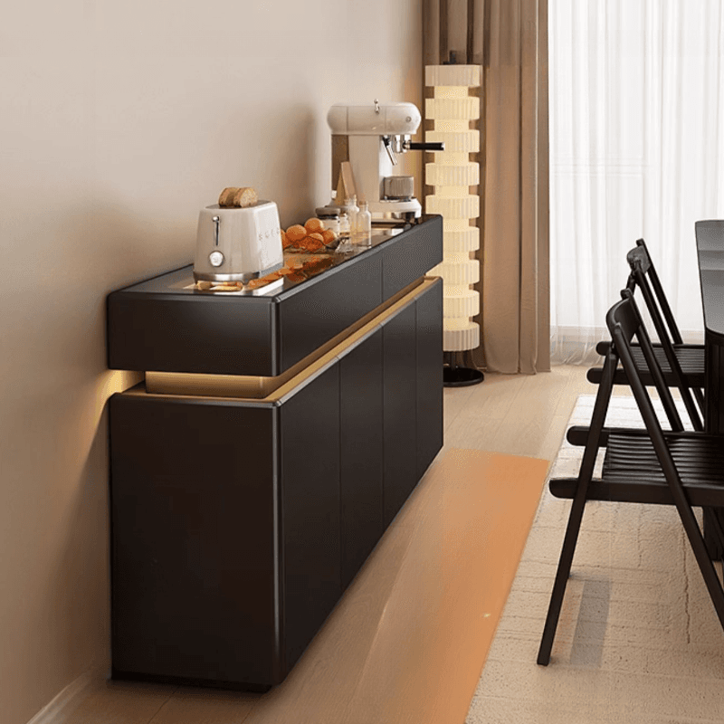 Elegant Sideboard with 8/12 Drawers, Glass Countertop, and Illuminating Lighting thumbnail 6
