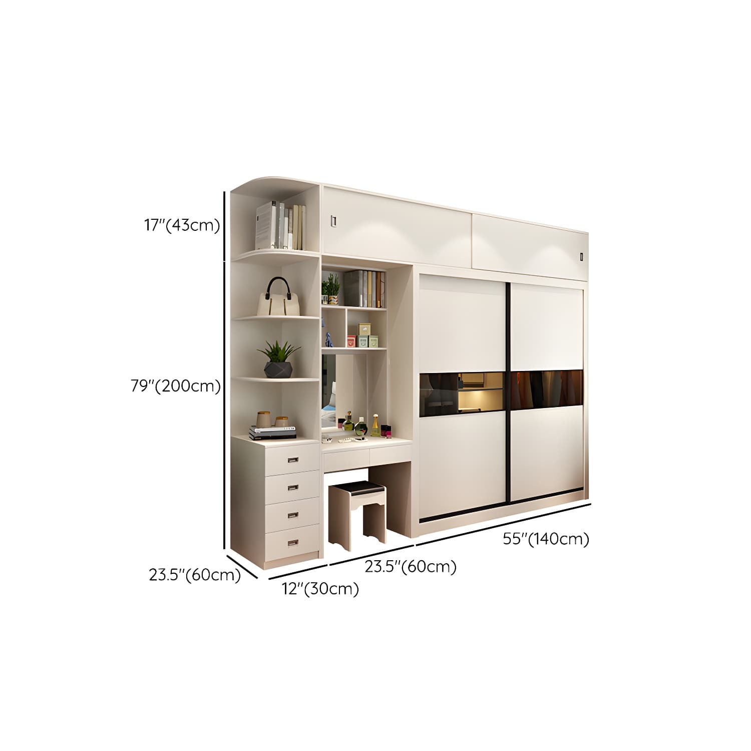 Contemporary Home Engineered Wood Wardrobe Freestanding Wardrobe Closet thumbnail 29