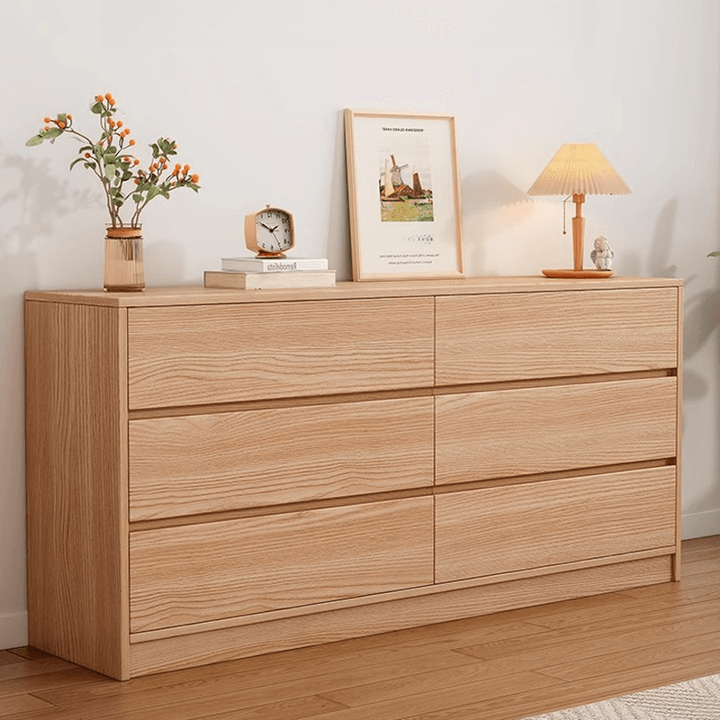 Natural Simplistic Natural Wood Double Dresser/Bachelor Chest/Lingerie Chest with 6/8/5 Drawers in Horizontal/Vertical Orientation thumbnail 4