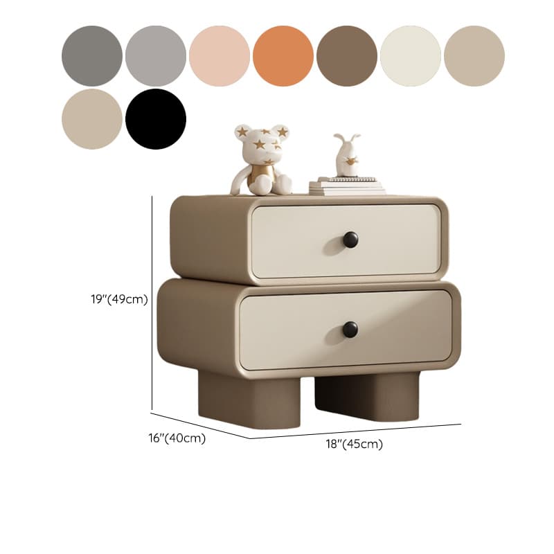 Contemporary Wood Nightstand with Drawer Storage and Faux Leather Countertop thumbnail 16