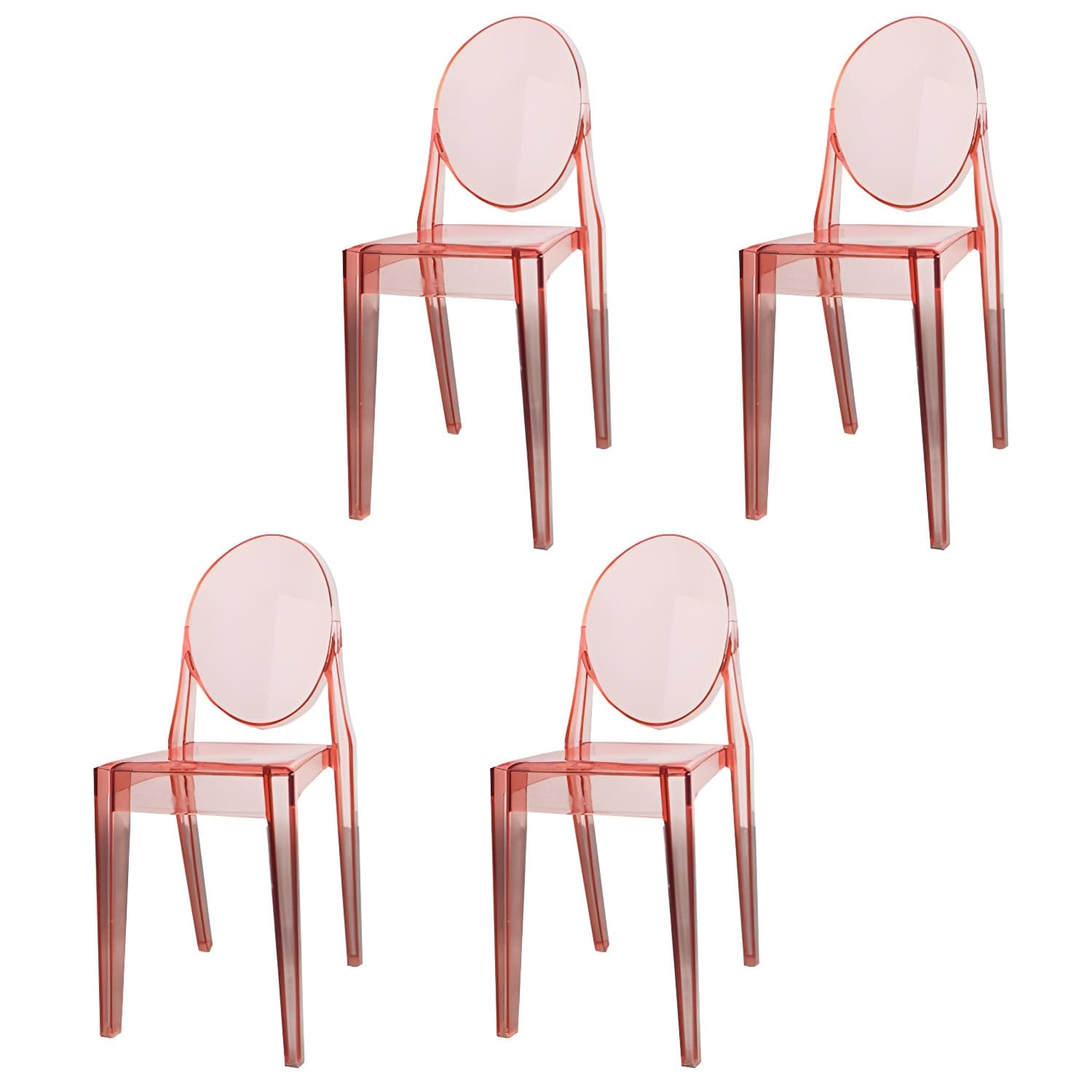 Scandinavian Winehouse Plastic Side Chair Transparent Open Dining Chair (Set of 4) thumbnail 11