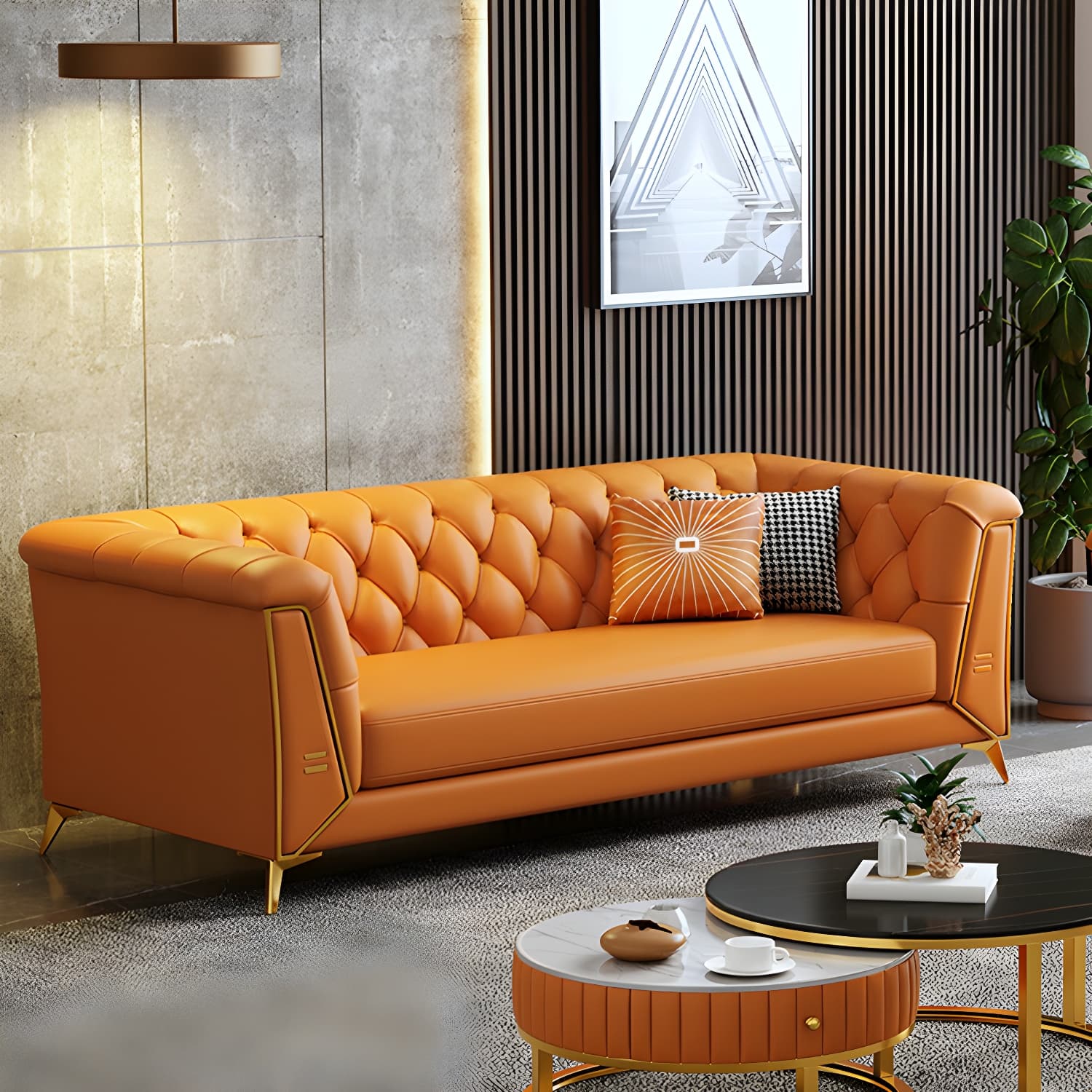 Glam Wood Frame Standard Sofa with Tuxedo Arms in Solid Color thumbnail 21