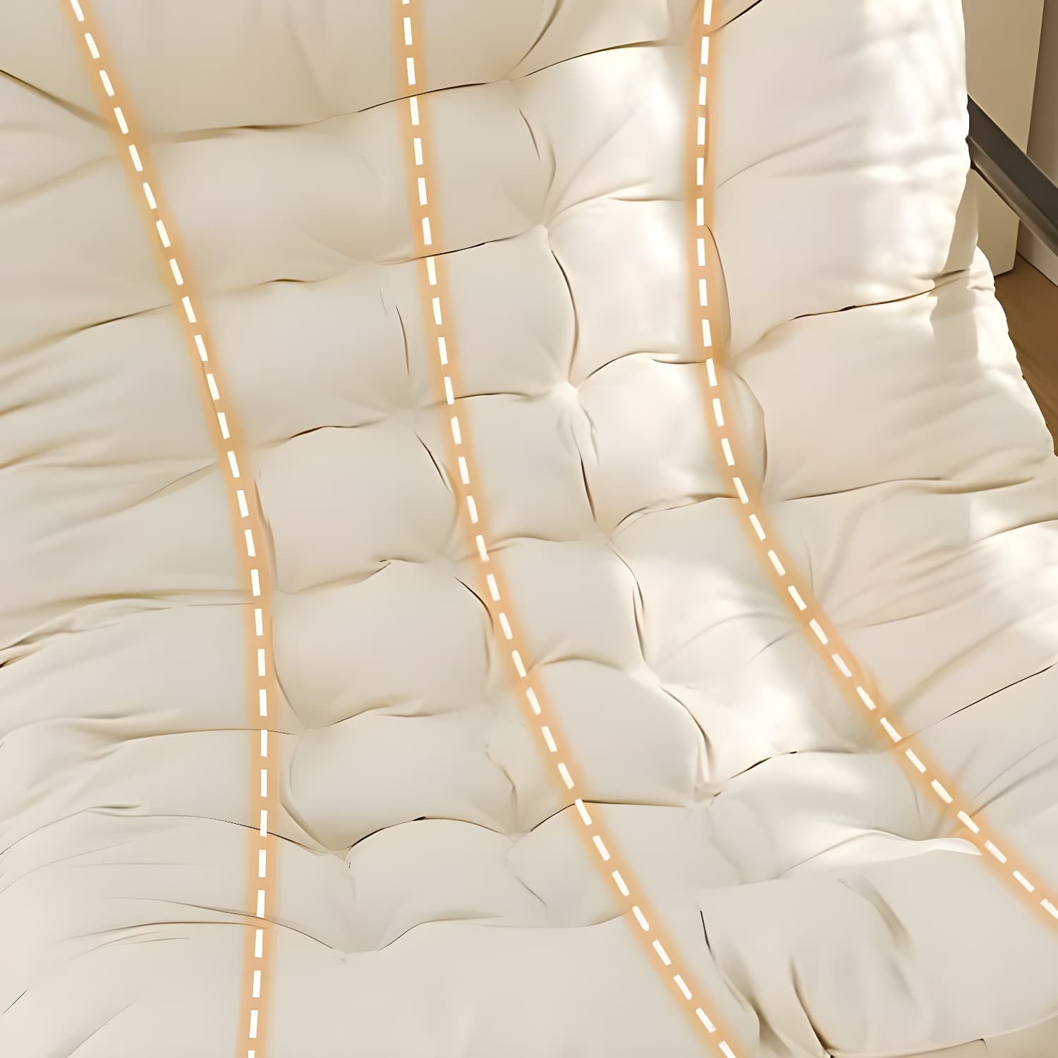 Modern Indoor Rocking Chair with Track Arms, Spindle Back and Metal Legs thumbnail 10