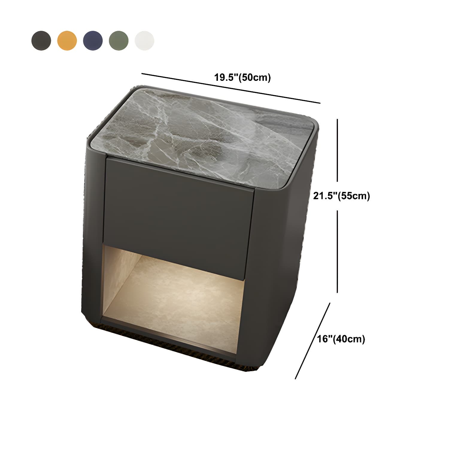 Modern Solid Wood and Slate Night Table Drawer Storage Bed Nightstand thumbnail 21