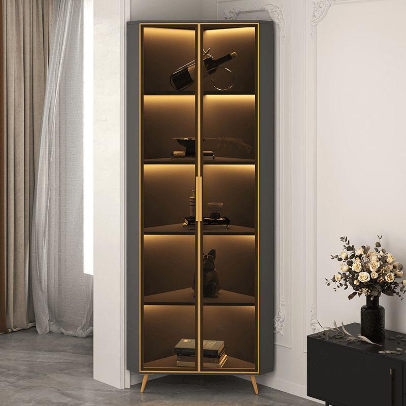 Art Deco Unattached Utility Storage Cabinet with Hydrophobic, Lighting, and Dove Grey Top thumbnail 2