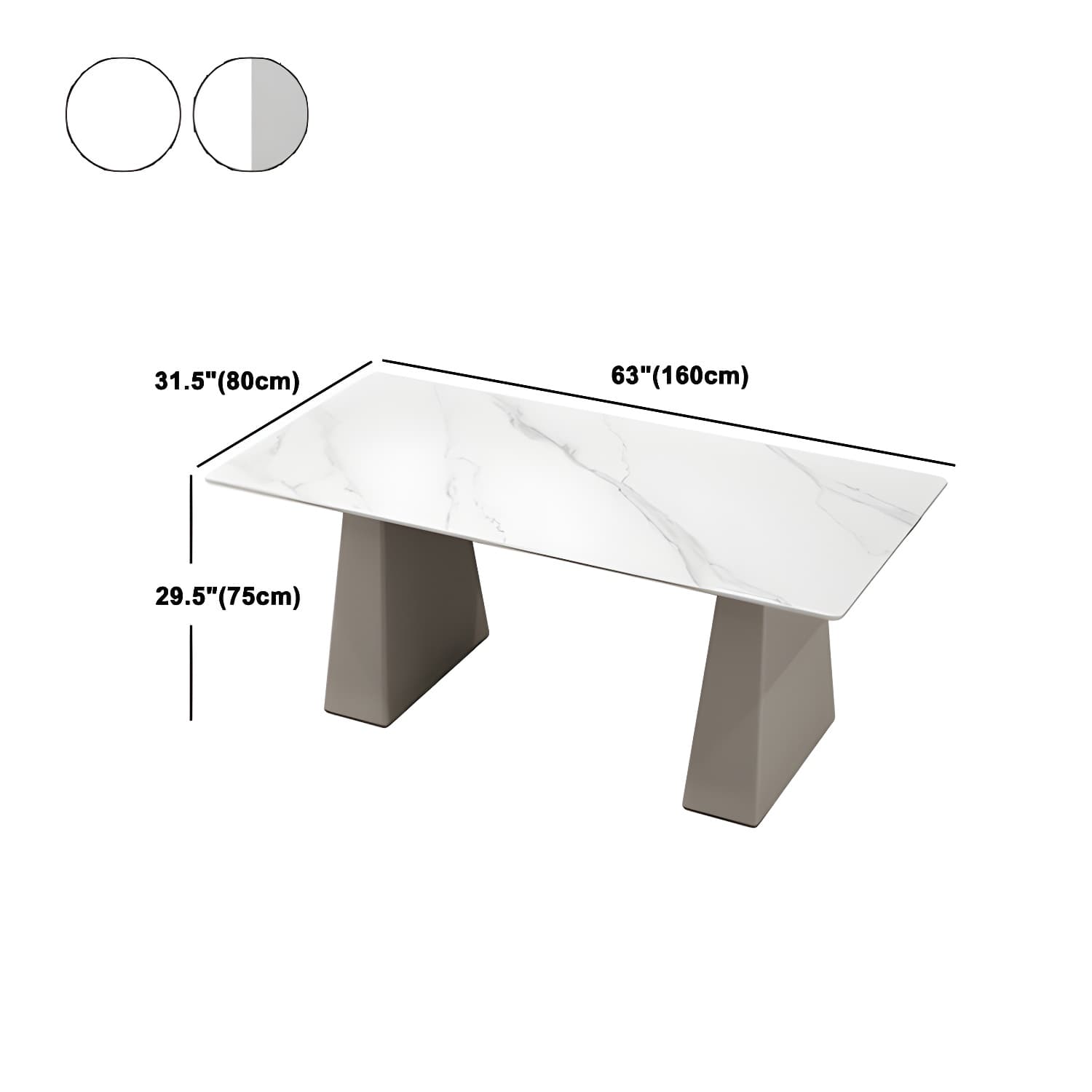 Modern Style Dining Set 1/5/7 Pieces Rectangle Stone Dining Table for Dining Room Kitchen thumbnail 14