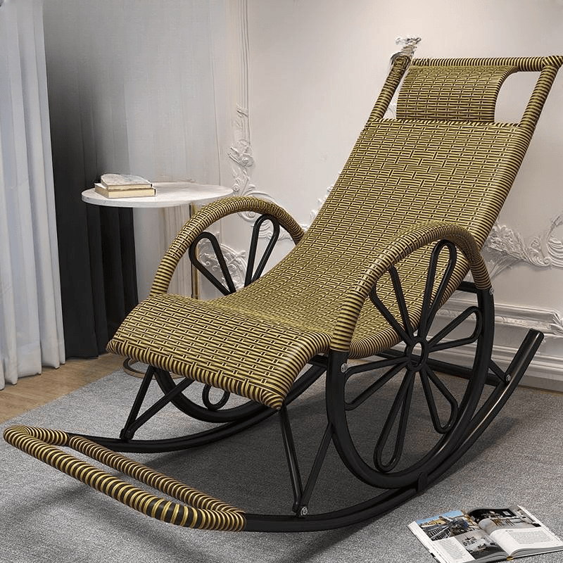 Craftsman Style Cane Rocking Seat with Round Arm thumbnail 5