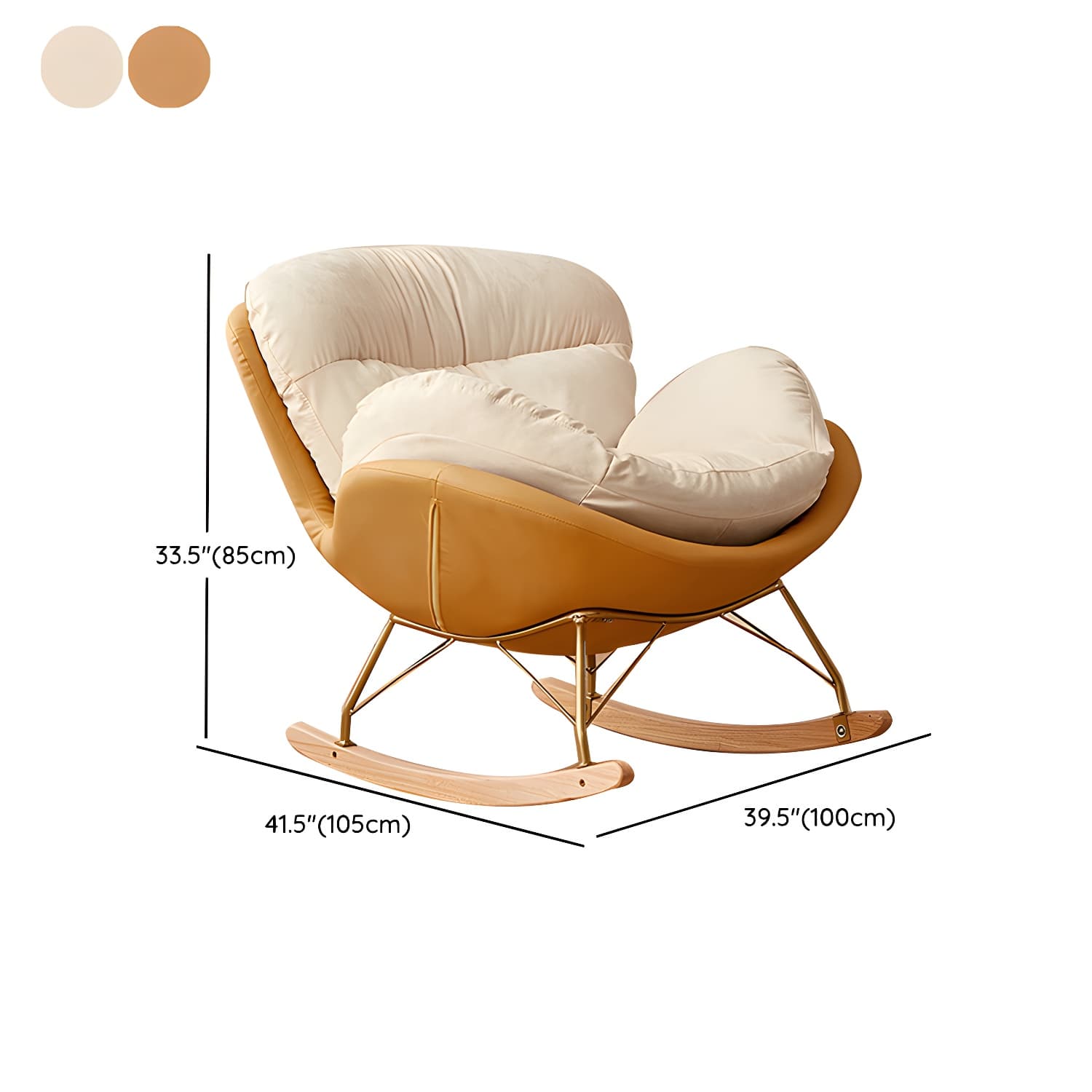 Scandinavia Rocking Accent Chair with Removable Cushions in Solid Wood thumbnail 21