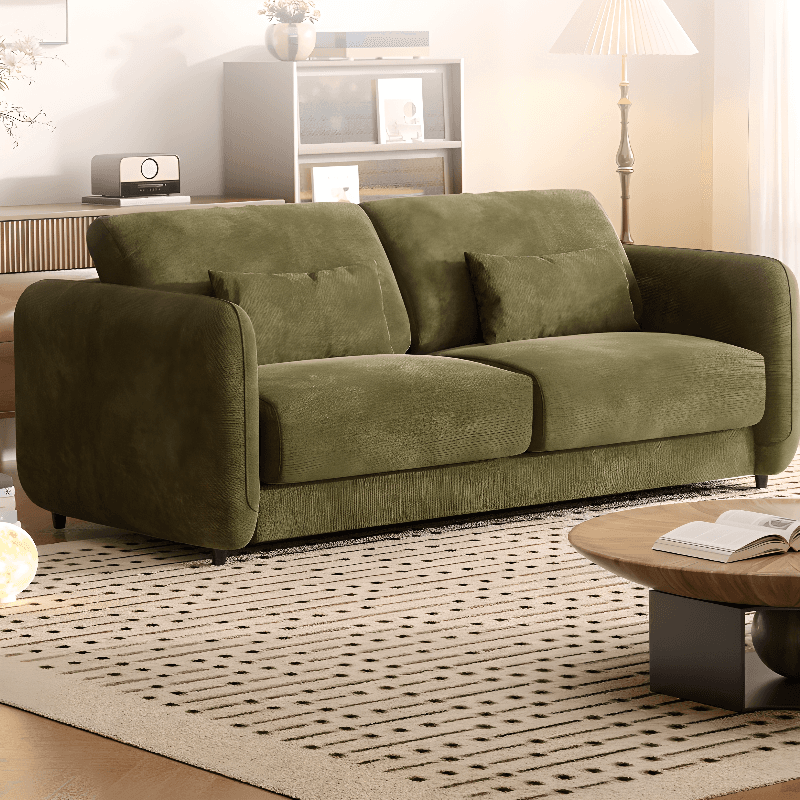 Modish Solid Color Scratch-durable Standard Sofa/Loveseat in Light Gray/Mocha/Off-White for 2-seater thumbnail 5