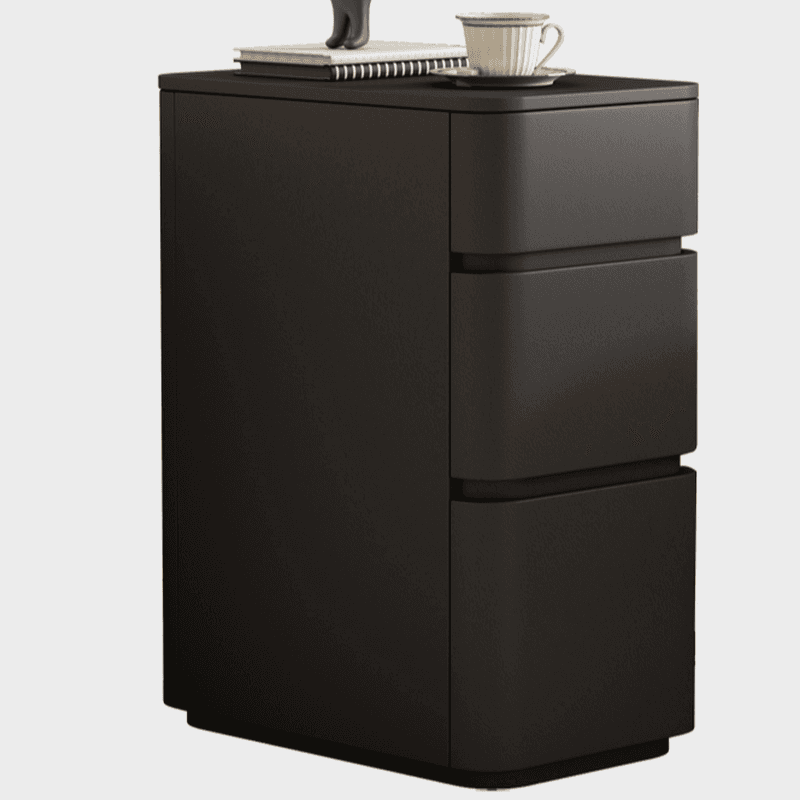 Stylish 3 Tiers Nightstand With Drawer Storage in Artificial Leather thumbnail 6