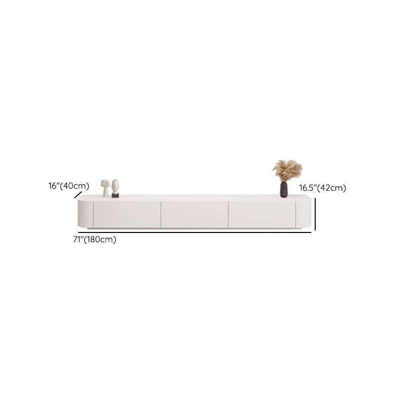 Modern White Long Over 67 inches TV Stand Featuring Without Legs Design and Self-Close Drawer Glides thumbnail 16