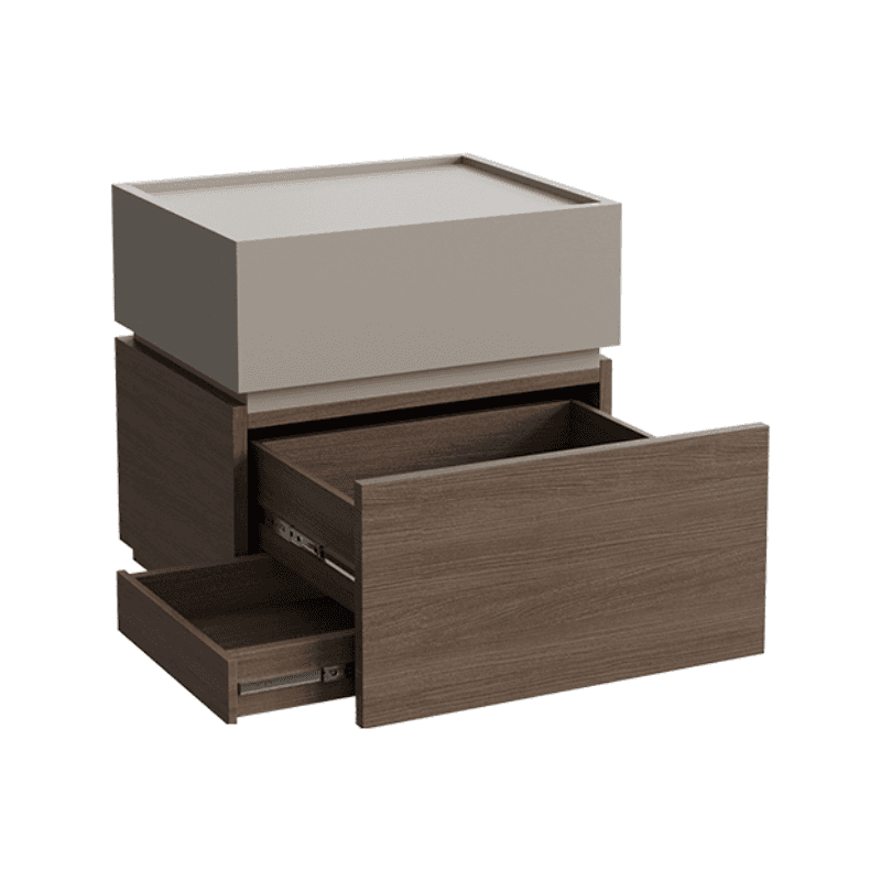 Organic Modern Nightstand With Drawer Organization and 3 Drawers in Real Wood thumbnail 6
