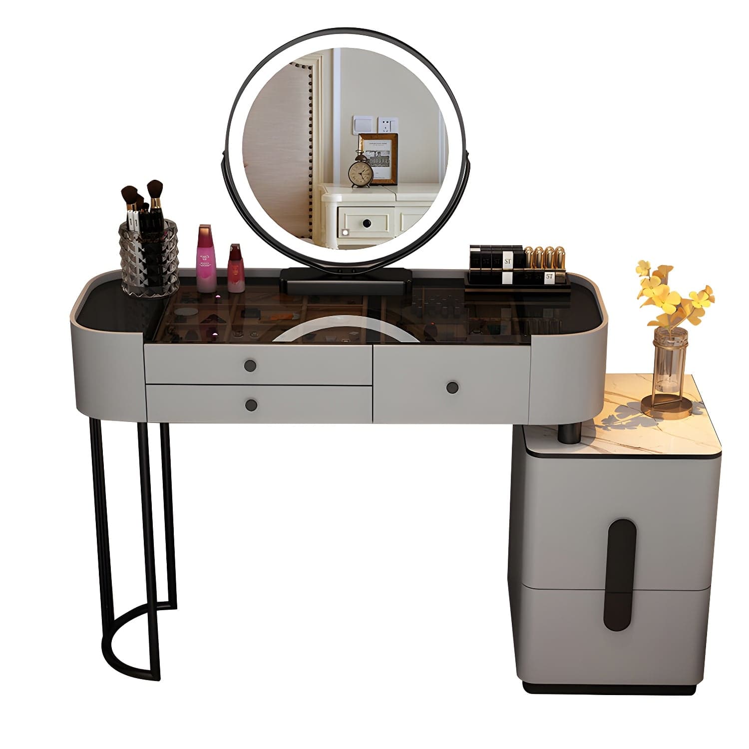Contemporary Wood Make-up Vanity 15.75" Wide Make-up Vanity with Drawers thumbnail 8