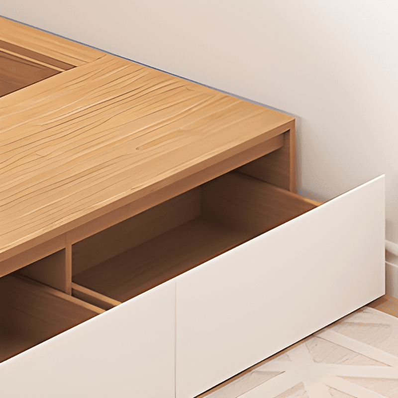 Natural Color Solid Color Storage Included with 3 Storage Boxes Reclaimed Wood Storage Drawer for Bedroom thumbnail 2