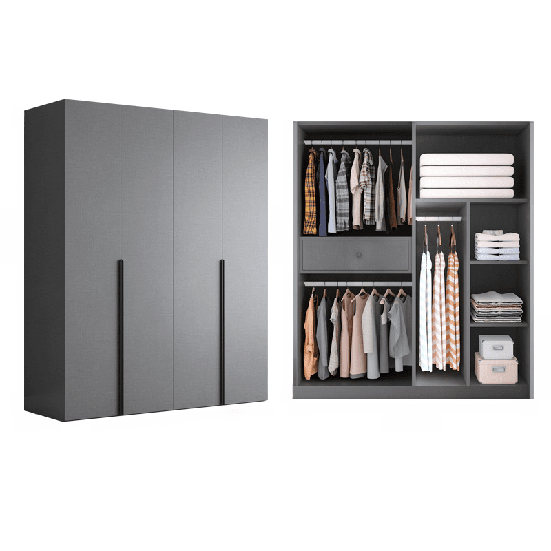 Trendy Dove Grey Wooden Wardrobe with Interior Shelves, Soft Close Door & Hanging Rod thumbnail 10