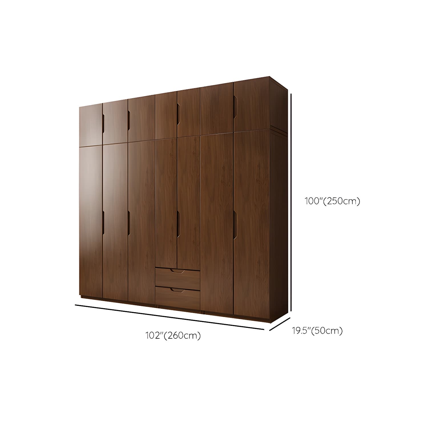Contemporary Oak Solid Wood Wardrobe Freestanding Multifunctional Wardrobe - image 38