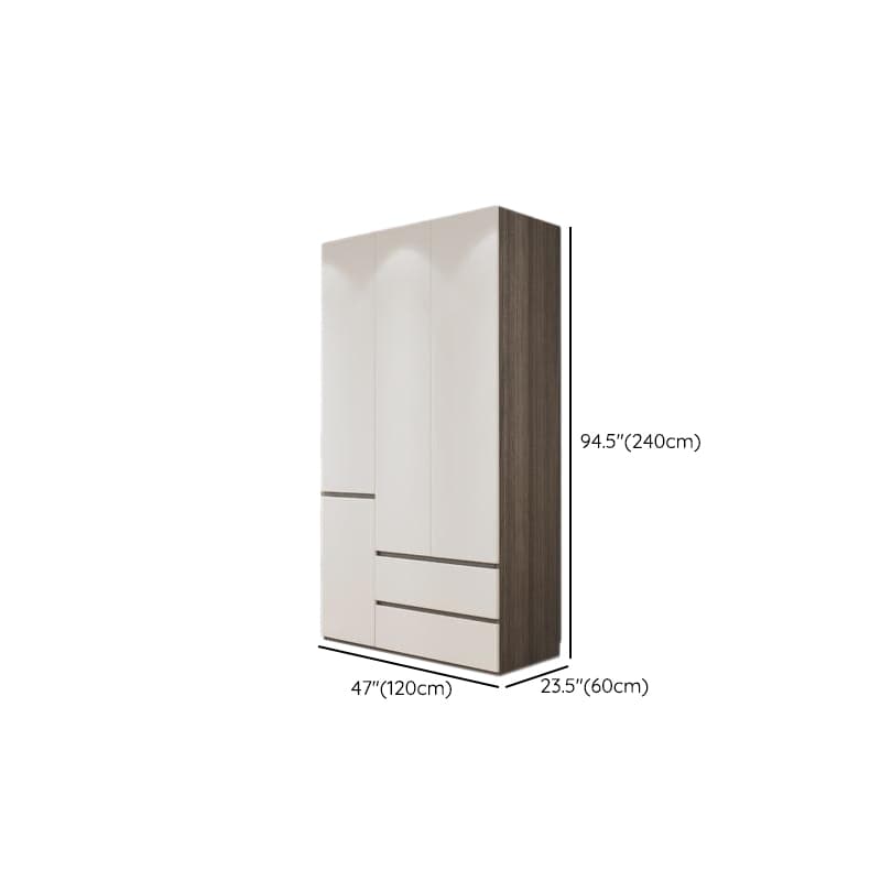 White Modish Wooden Independent Armoire Cabinet with Soft Close Drawer, Soft Close Door, and Interior Shelves thumbnail 15