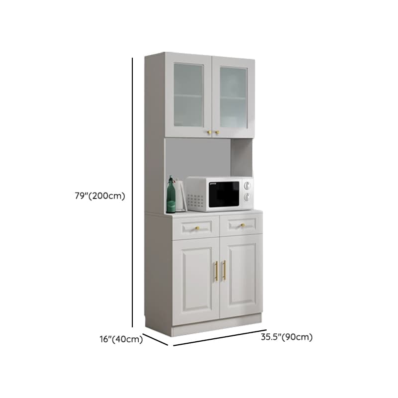 White Modern Wood Sideboard with Drawer and Cabinet with Adjustable Shelves thumbnail 27