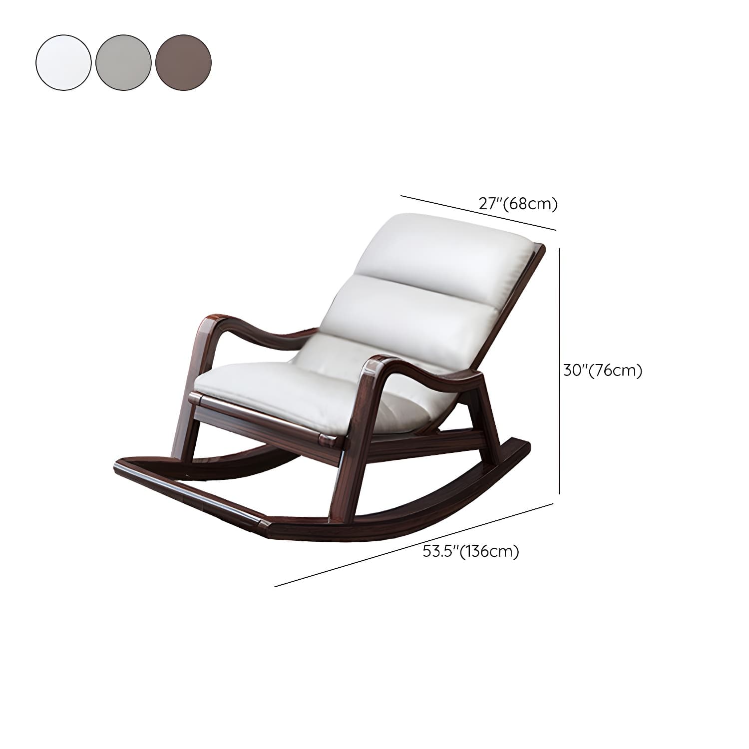 Reclining Solid Wood Living Room with Dark Legs Traditional Rocking Chair thumbnail 22