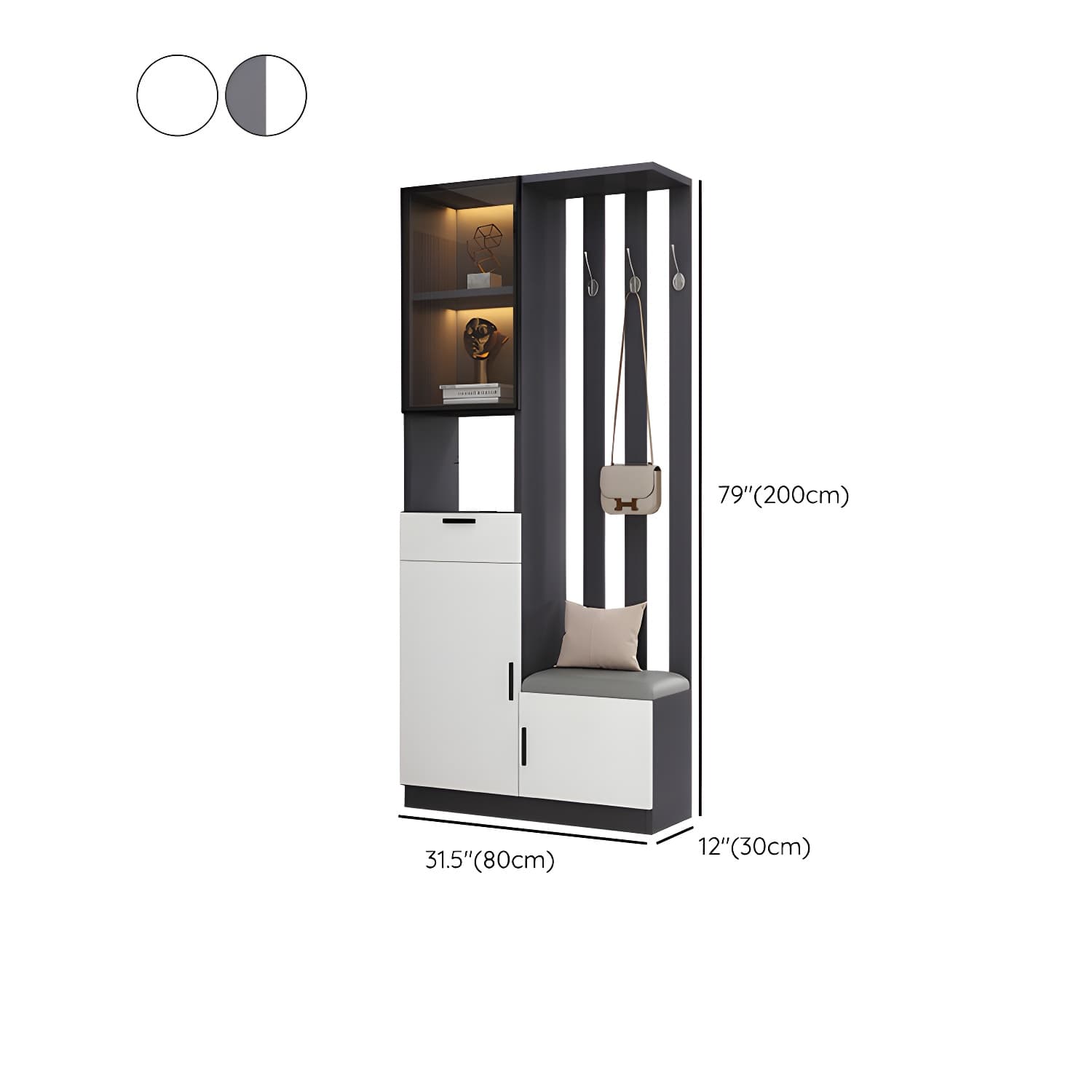 Contemporary Style Wooden 3-door Accent Cabinet with Drawer and Shelf thumbnail 14