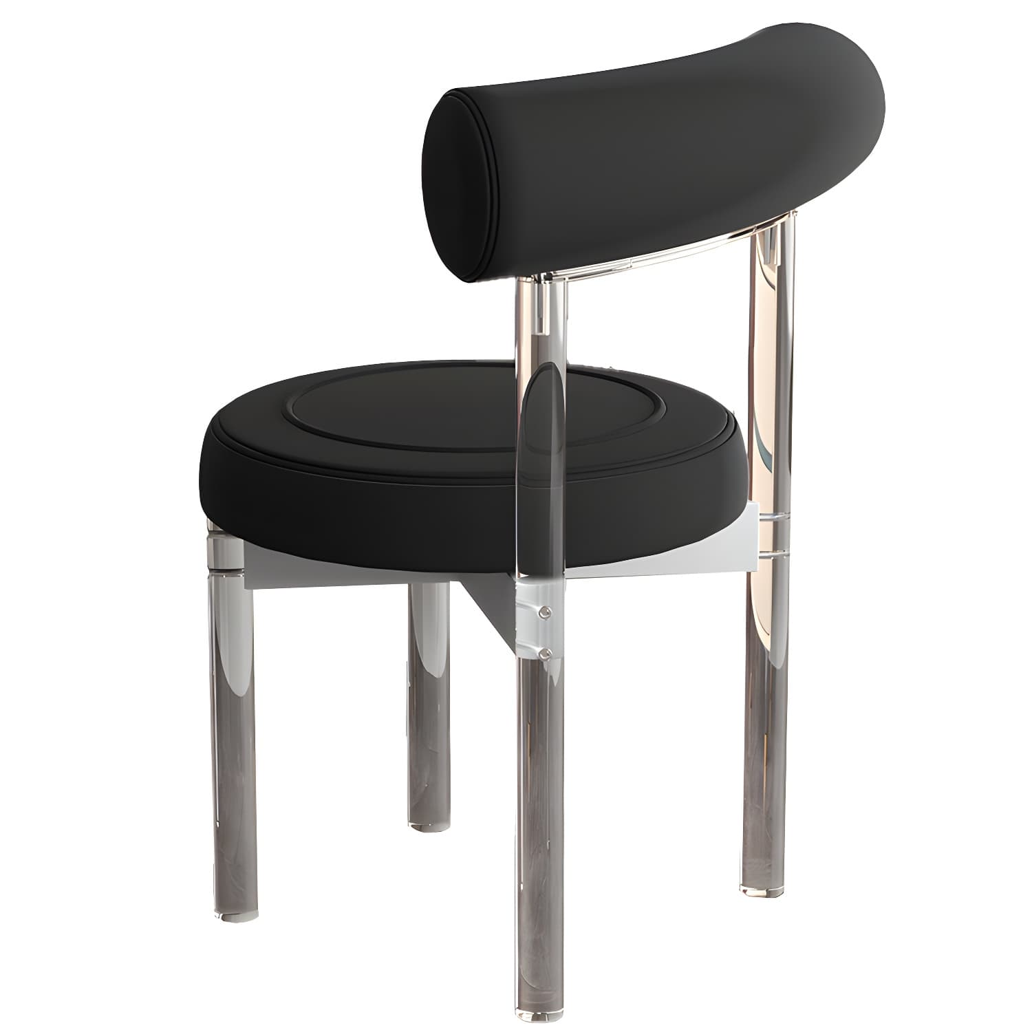 Clear Leg Modern Side Chair with Low Back and Upholstered Polyurethane Seat thumbnail 17