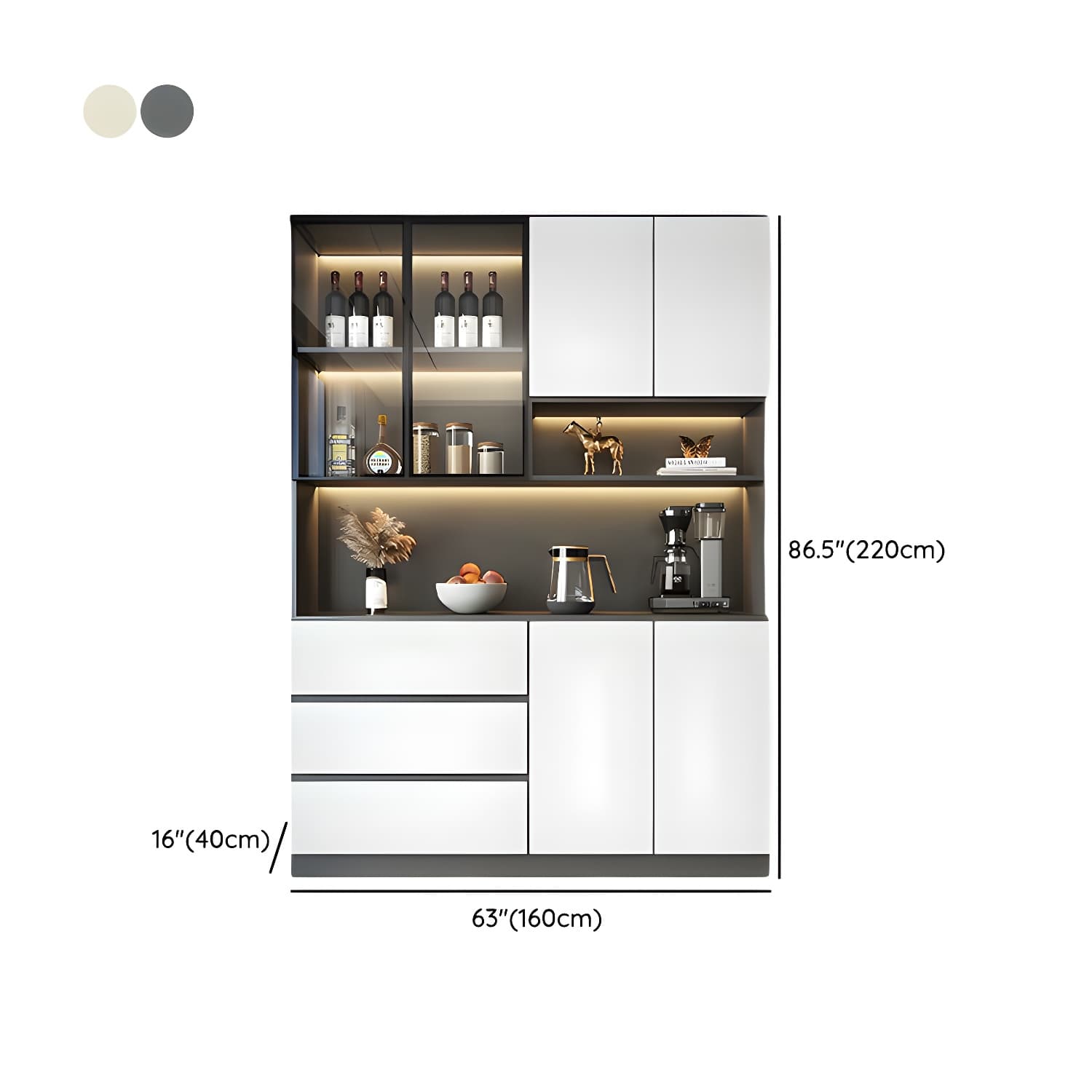 Modern Living Room Manufactured Wood Sideboard with Lighting thumbnail 24