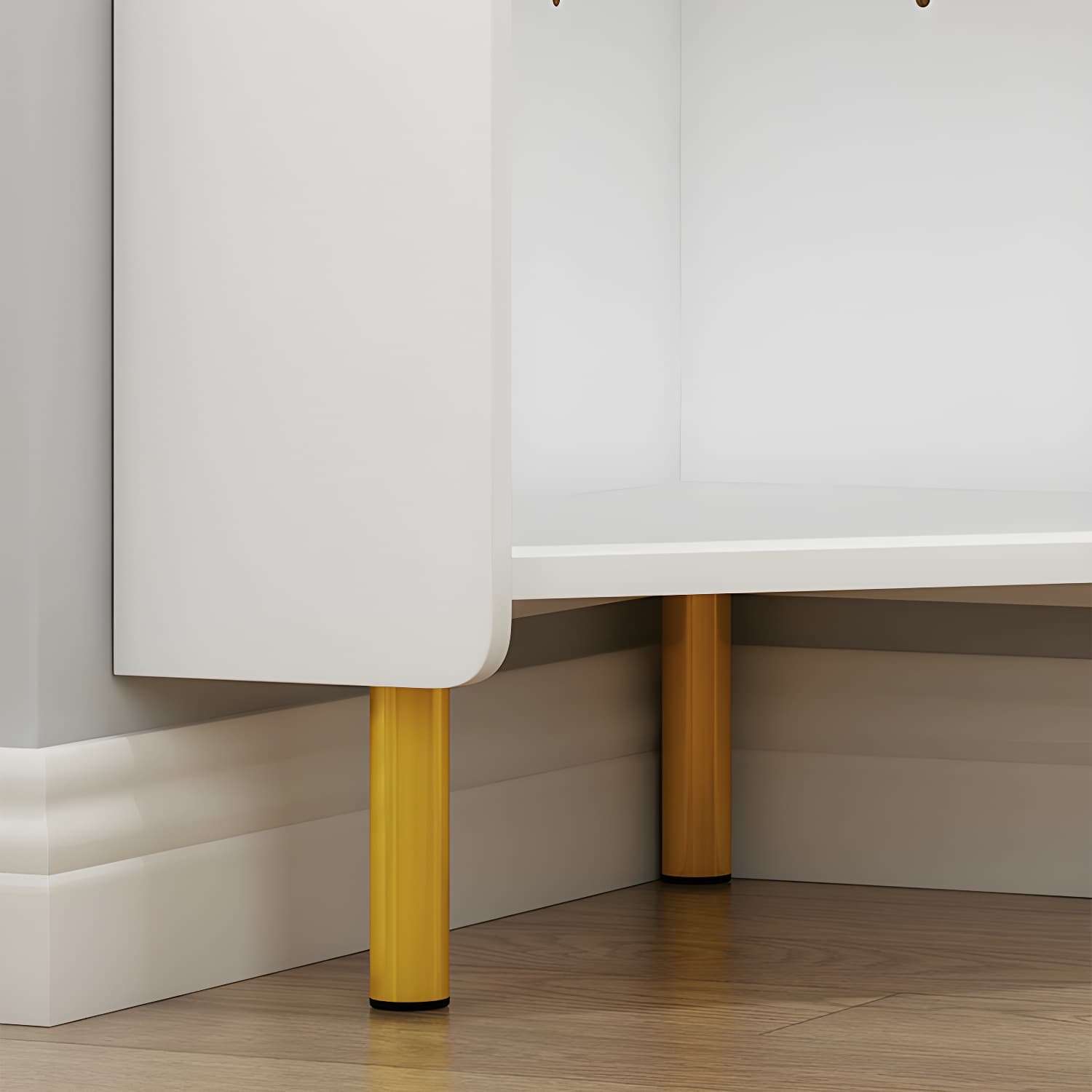 Glam Corner Accent Cabinet with Glass Doors and Wood Countertop in Small (Under 24 in.) Length thumbnail 13