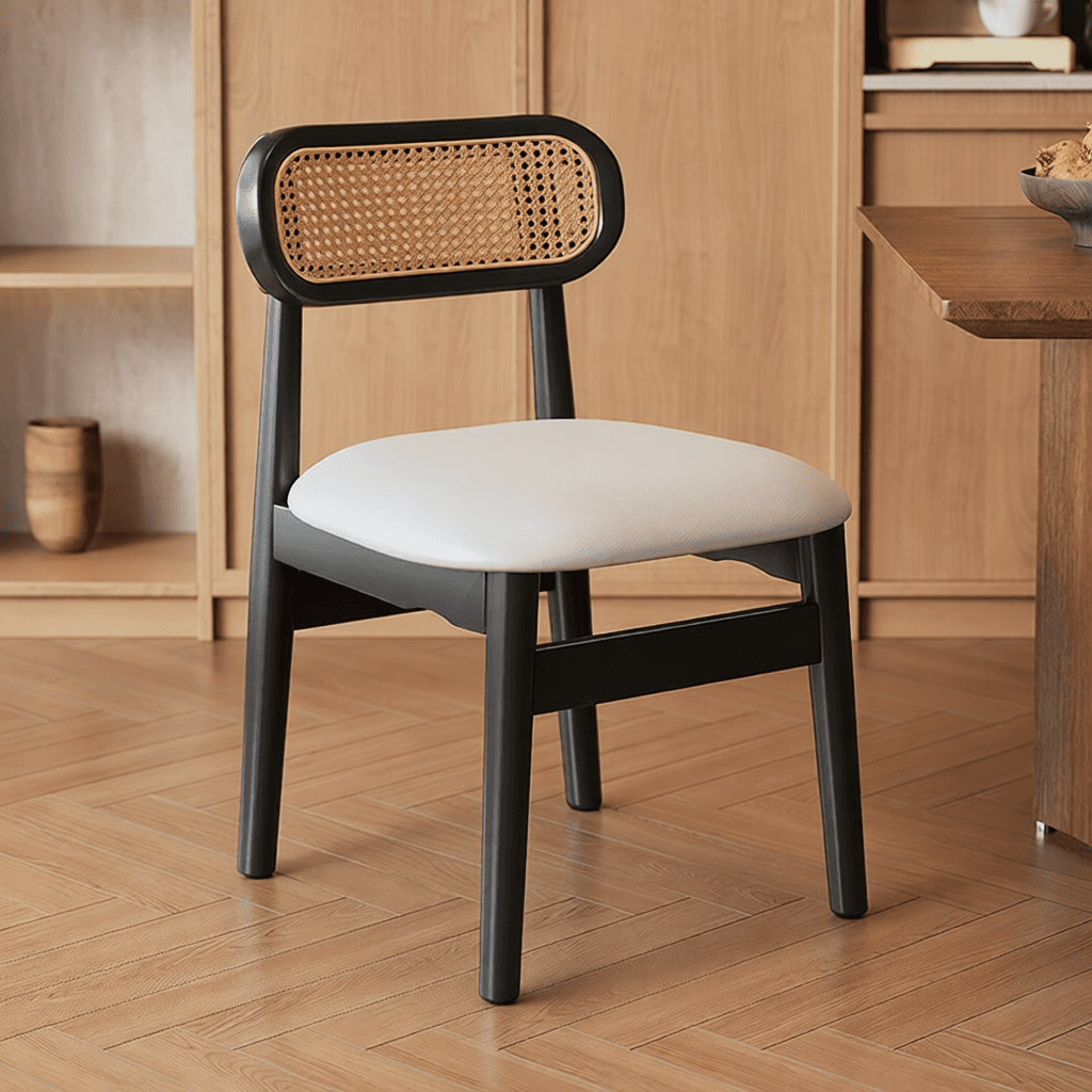 Simple Drawing Room Side Chair with Exposed Back, Upholstered Seat, and Wooden Legs thumbnail 4