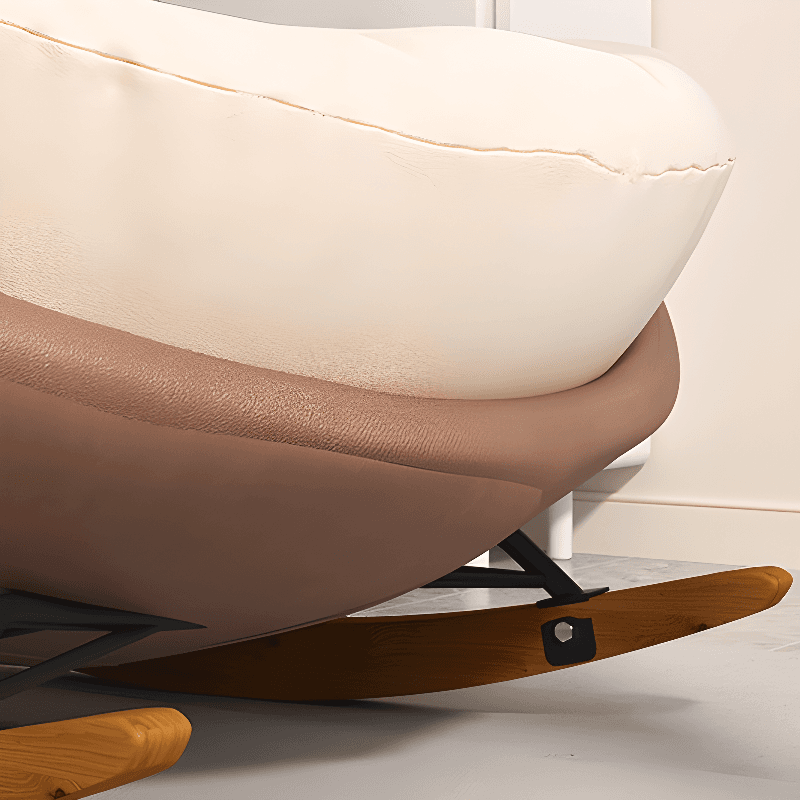 Stationary Upholstered Rocking Chair with Cushioned Rear in a Scandinavian Style, Footstool Included/Not Included thumbnail 16