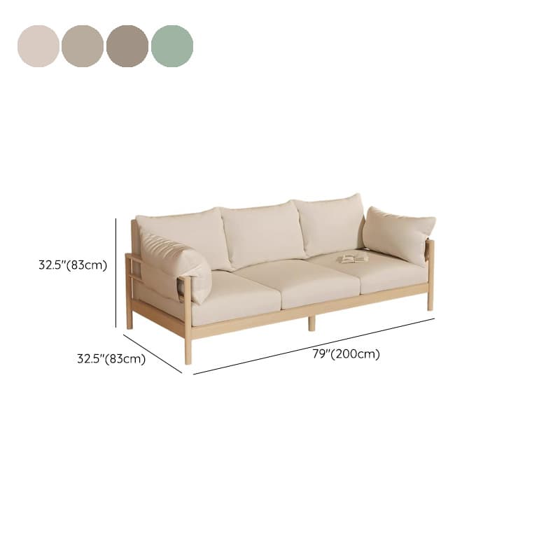 Contemporary Modern Solid Color Stain Resistant Standard Sofa in Light Gray/Off-White/Amber Color with Armrest, Seats 3, and Slipcover thumbnail 16