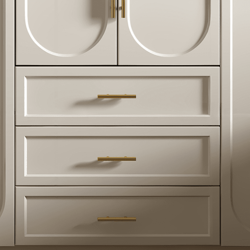 Chalk Simple Lumber Wardrobe Closet with Soft Close Drawer, Soft Close Door, Interior Shelves, and Clothing Rod thumbnail 7