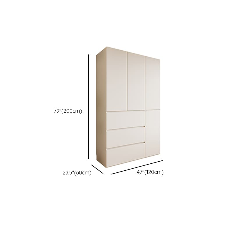 White Modish Wooden Independent Wardrobe Armoire with Soft Close Drawer, Soft Close Door, and Interior Shelves thumbnail 7