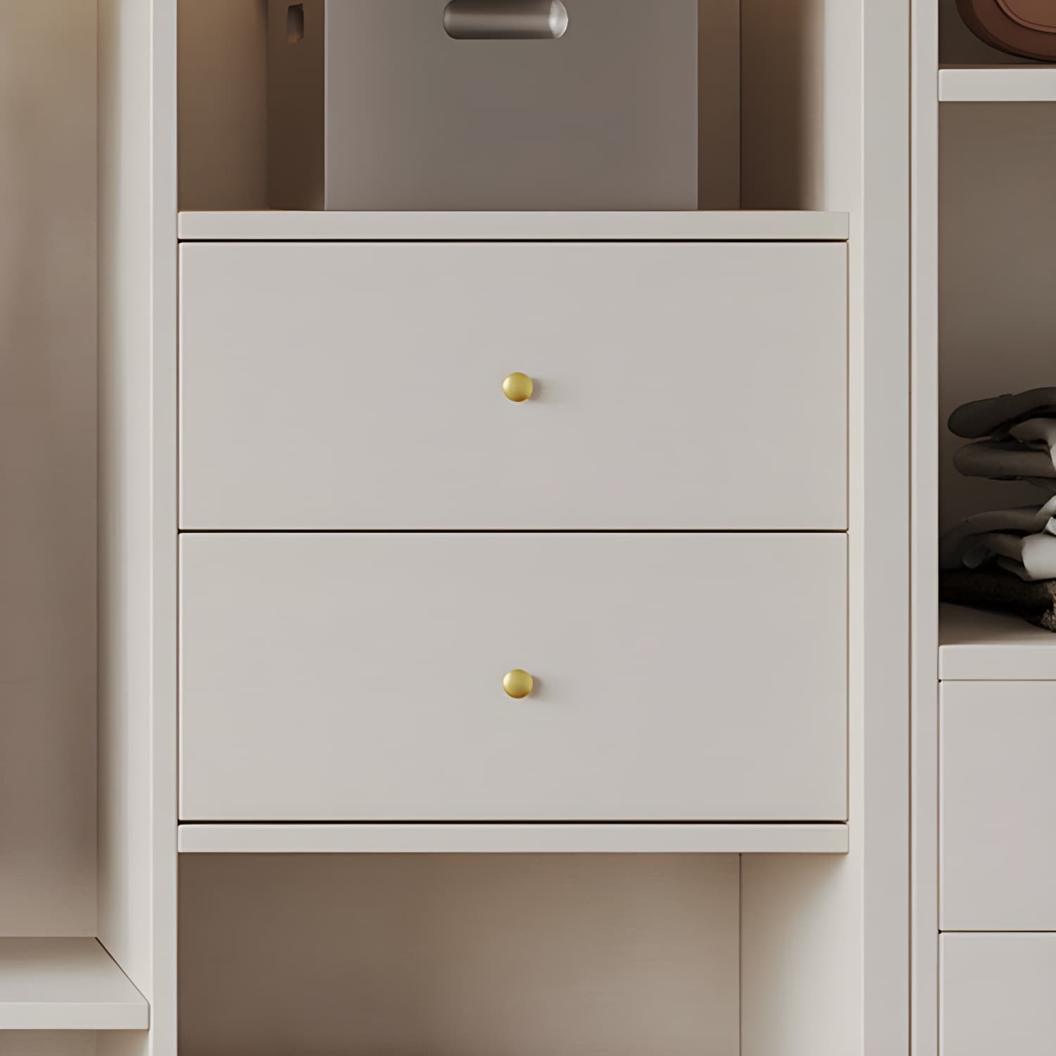 Attractive Modern White Wardrobe Armoire with Clothing Rod & Shelves thumbnail 7