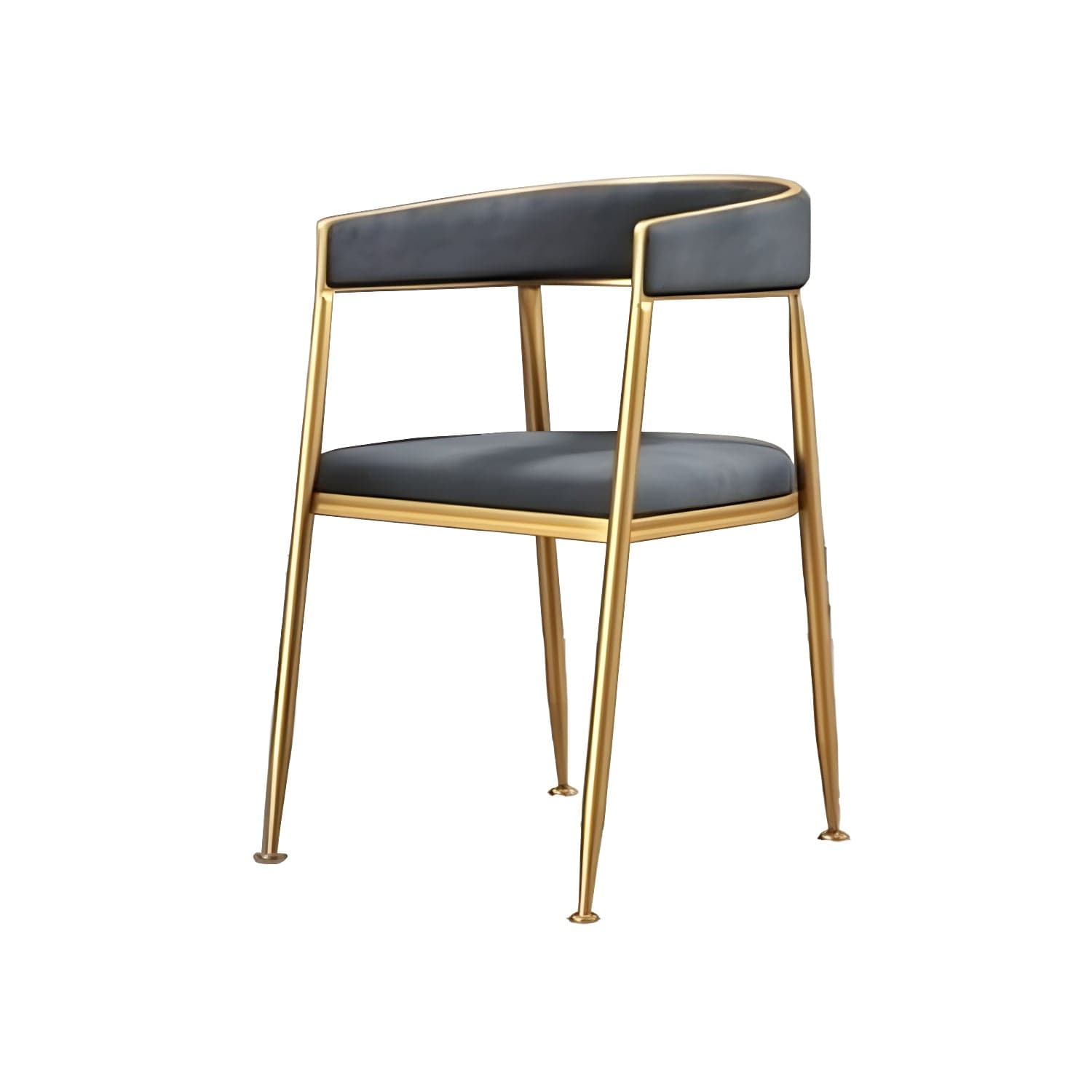 Glam Gold Metal Arm Chair Open Back Dining Side Chair with Upholstered thumbnail 4