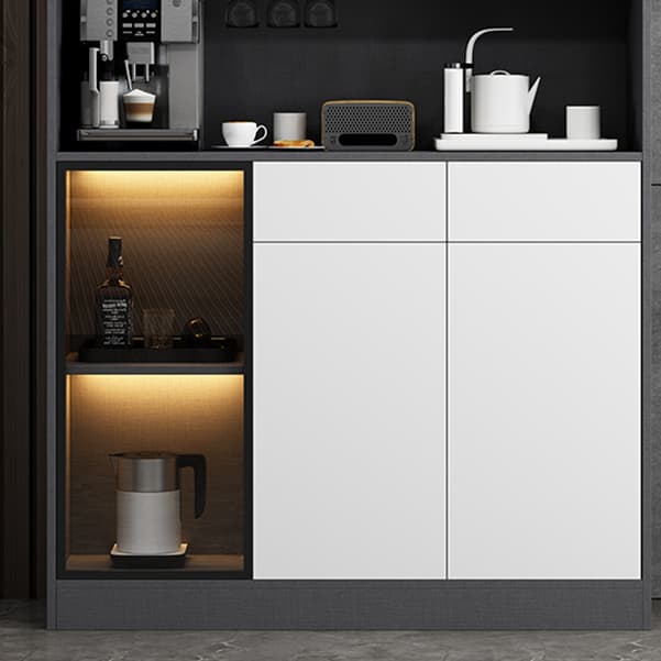 Wood Living Room Sideboard Cabinet Modern Credenza with Storage and Glass Door thumbnail 10