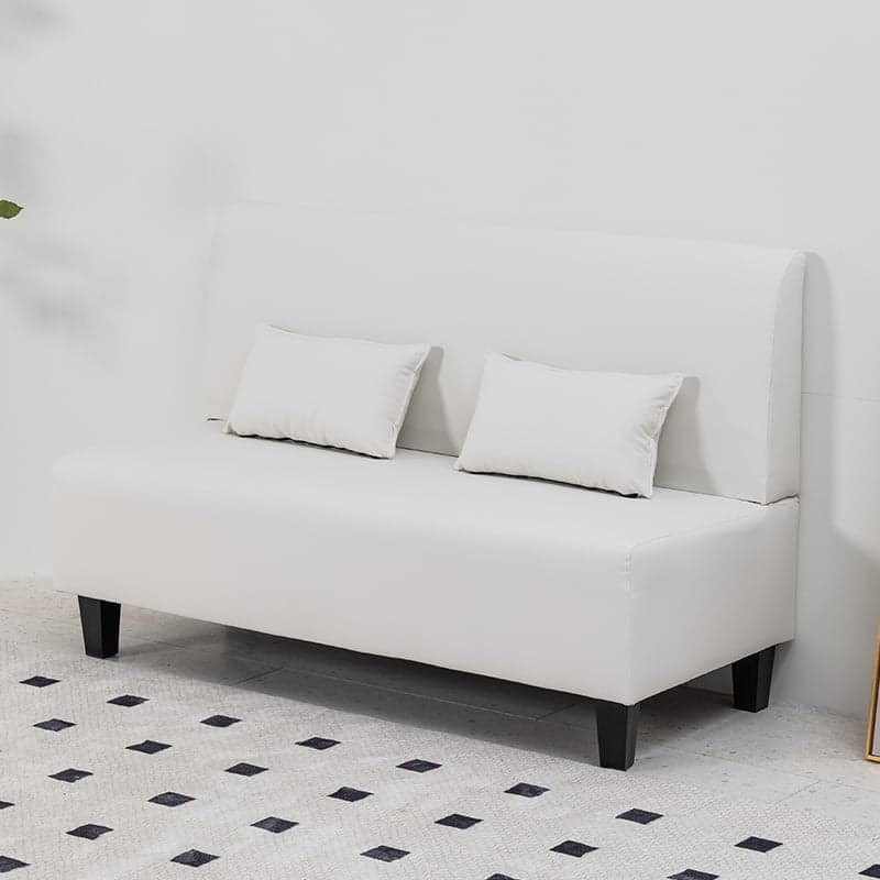 Contemporary Modern Solid Color Stain Resistant Loveseat in Gray/White/Cerulean for 2 People with 2 Pillows thumbnail 10