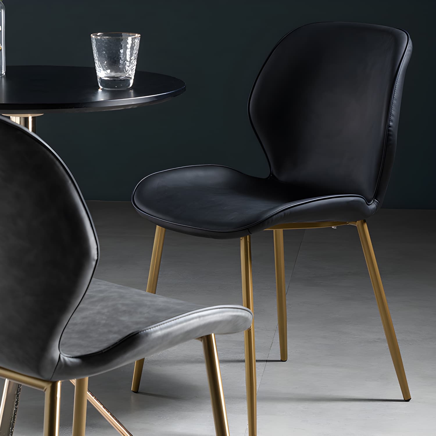 Scandinavian Leather Home Side Chair Matte Finish Wingback Dining Chair (Set of 2) thumbnail 12