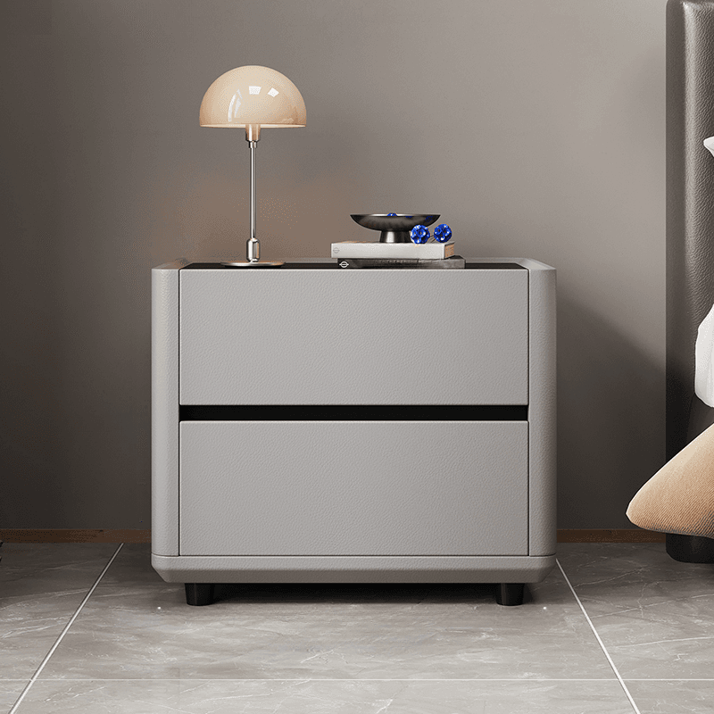 Organic Modern Nightstand With Drawer Organization Featuring 2 Drawers and Stone Countertop thumbnail 6