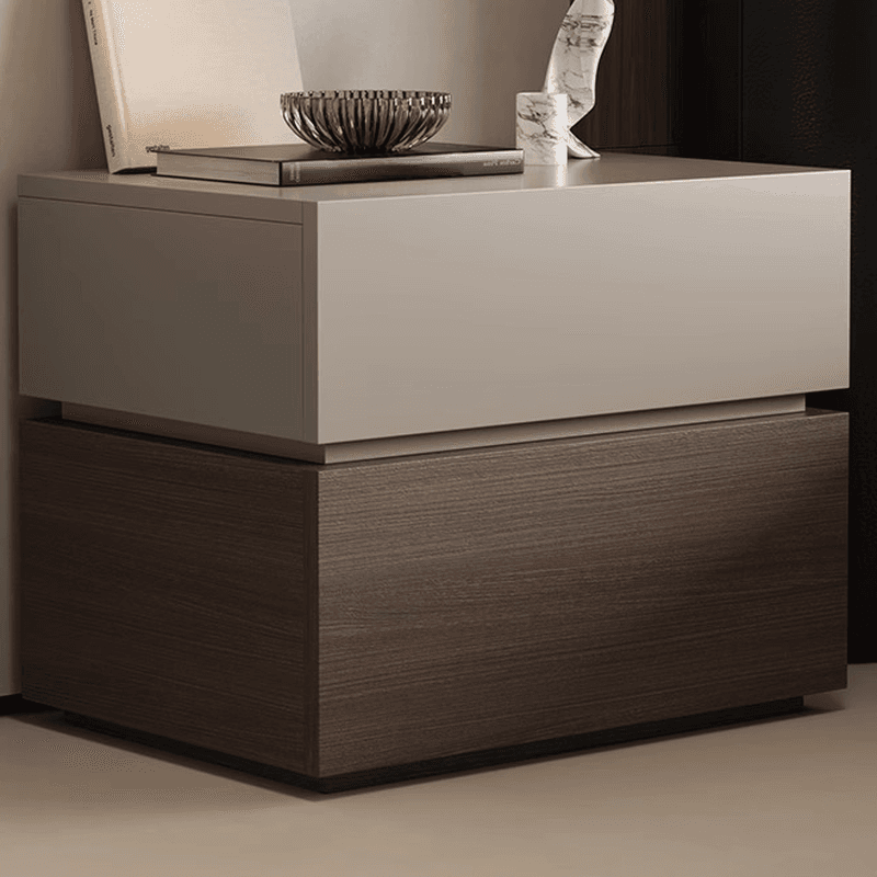 Organic Modern Nightstand With Drawer Organization Featuring 2 Drawers and Real Wood Countertop thumbnail 8