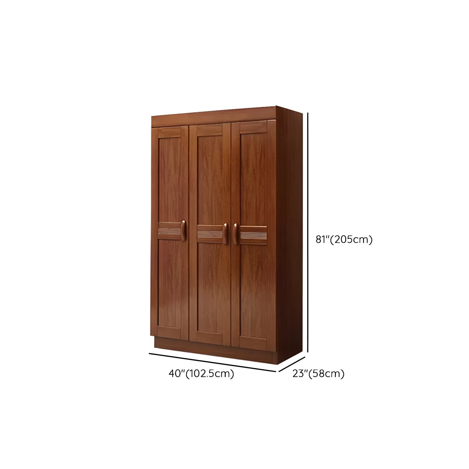 Wood Brown Rustic Wardrobe Armoire with Drawers & Shelves, Walnut Finish thumbnail 9
