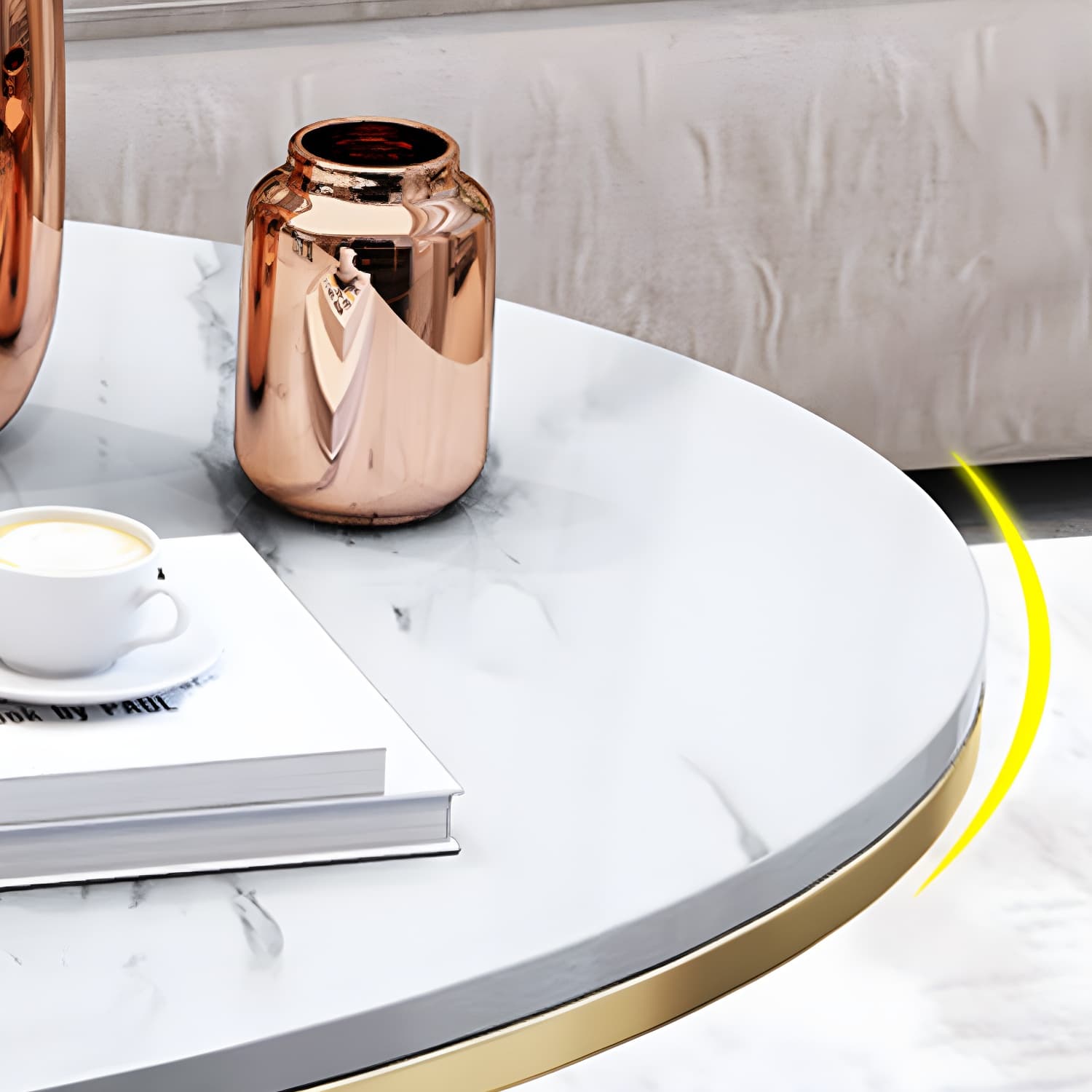 Slate Oval Coffee Table Minimalist Coffee Table for Living Room thumbnail 7