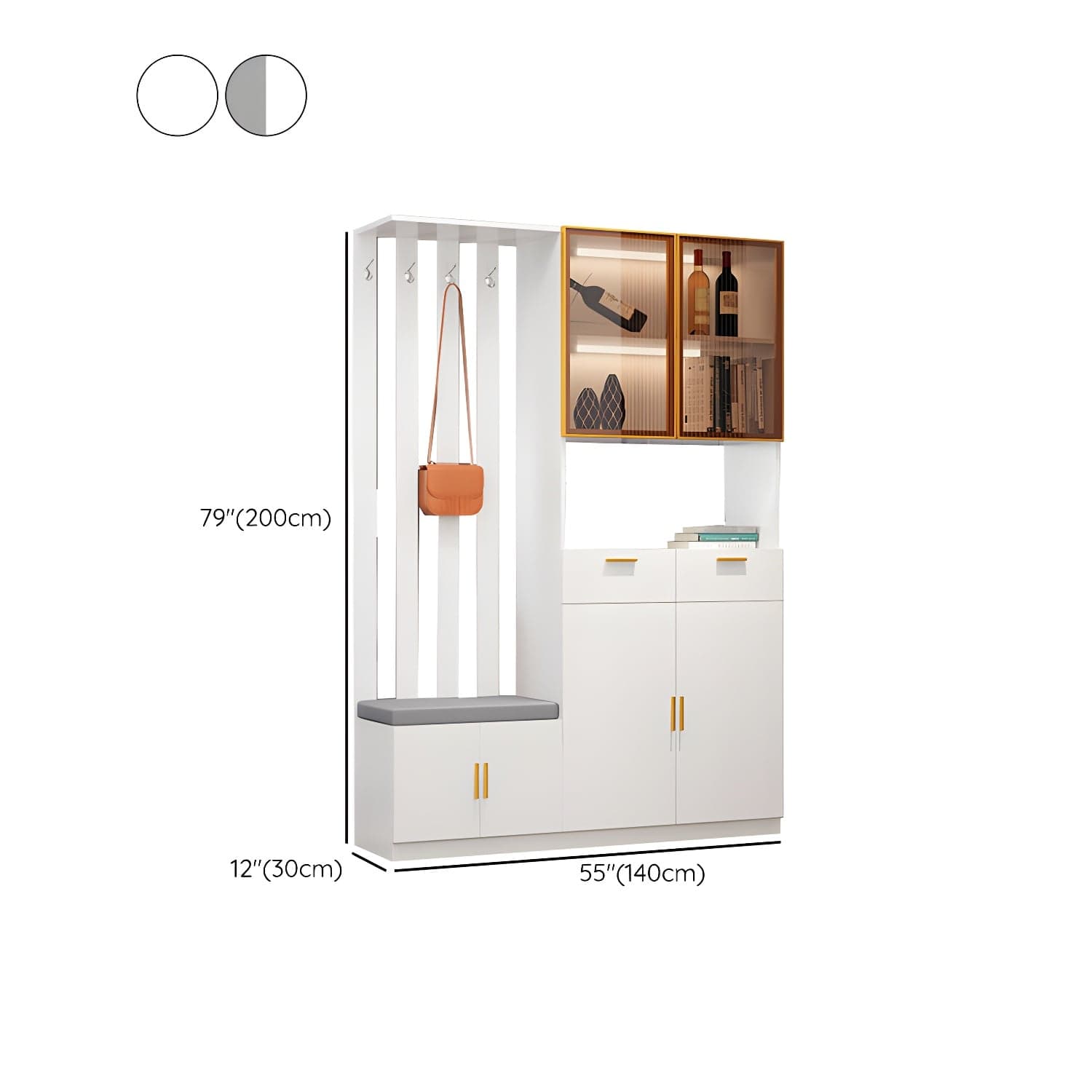 Contemporary Rectangle Wooden 11.81" Wide Accent Cabinet with Drawer thumbnail 20