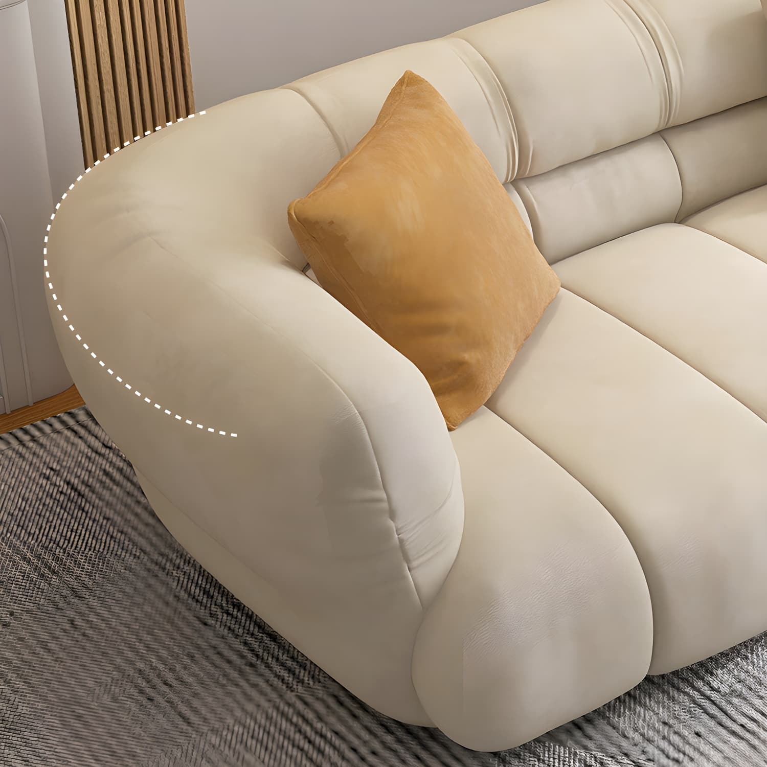 Stylish Beige L-Shape Sectional Sofa Chaise with Storage Included thumbnail 9