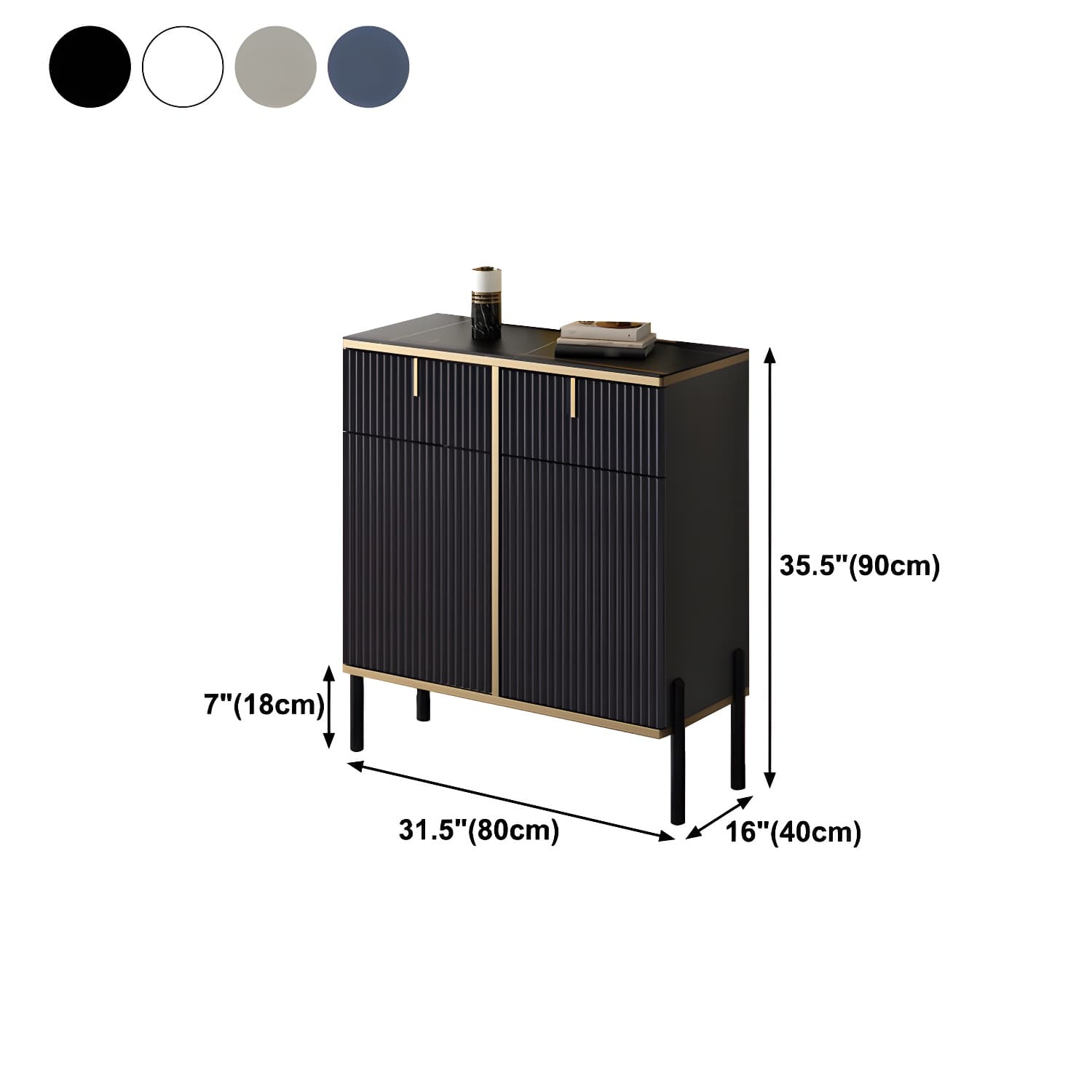 Glam Sideboard Stone Top Sideboard with Door for Living Room thumbnail 15