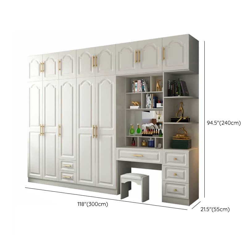 Contemporary Wood Chalk Wardrobe Closet with Interior Shelves&Clothing Rack&3-Drawer/6 Drawers/5-Drawer thumbnail 43